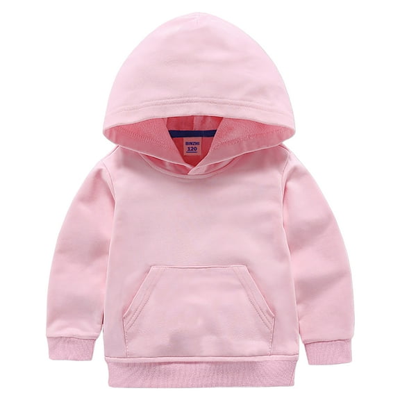 yocbz Toddler Baby Hoodie Long Sleeve Pullover Hooded Sweatshirt Kids Boy Girl Basic Solid Sports Tops Fall Winter Outfit Pink,7-8 Years
