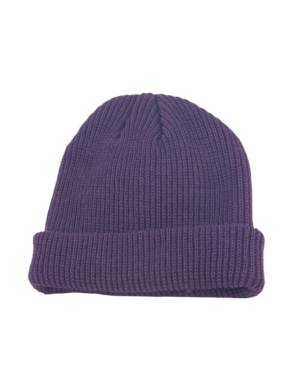 Toddler Beanie Kids Warm Knit Beanie Hat Baby Toddler Boys Girls Knit Warm Winter Hats Caps 1 To 9 Years Dark Purple,1-9 Years