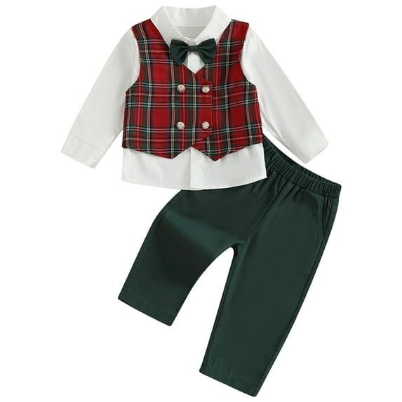 yocbz Toddler Boy Christmas Outfit Set Toddler Boys Long Sleeve Christmas Cartoon Animal Prints Tops Suspender Pants Child Kids Gentleman Outfits Cute Dailywear Dark Green,Size for 13-14 Years