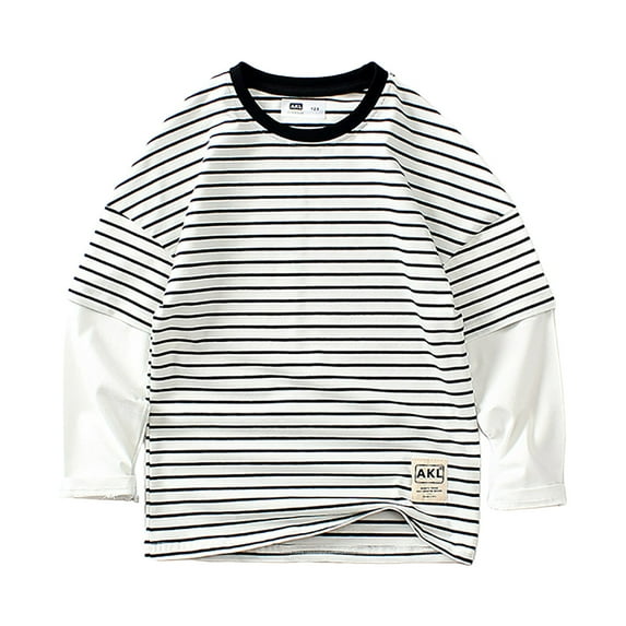 yocbz Toddler Boy Long Sleeve Shirts T-Shirts for Boys Girls Crew Neck Dressy Casual Toddler Kids Long Sleeve Tops White,Size for 12-13 Years