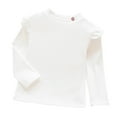 thumbnail image 1 of yocbz Toddler Girl Christmas Top Toddler Boys Girls Long Sleeve T-Shirts Kids Casual Solid Color Crew Neck Basic Tops Layering Tees White,Size for 3-4 Years, 1 of 4