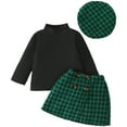thumbnail image 1 of yocbz Toddler Girl Clothing Set 3pcs Baby Girl Dress Set,Ribbed Long Sleeve Princess Dress Party Birthday Wedding Flower Girl Dress and Headband Set Green,Size for 2-3 Years, 1 of 6