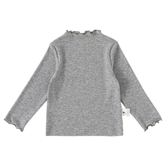 yocbz Toddler Girl Long Sleeve Shirts Girls Casual Tops Long Sleeve Toddler Girl Long Puff Sleeve Solid T-Shirt Grey,18-24 Months