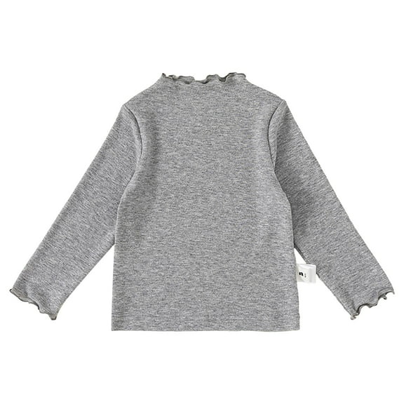yocbz Toddler Girl Long Sleeve Shirts Girls Casual Tops Long Sleeve Toddler Girl Long Puff Sleeve Solid T-Shirt Grey,18-24 Months