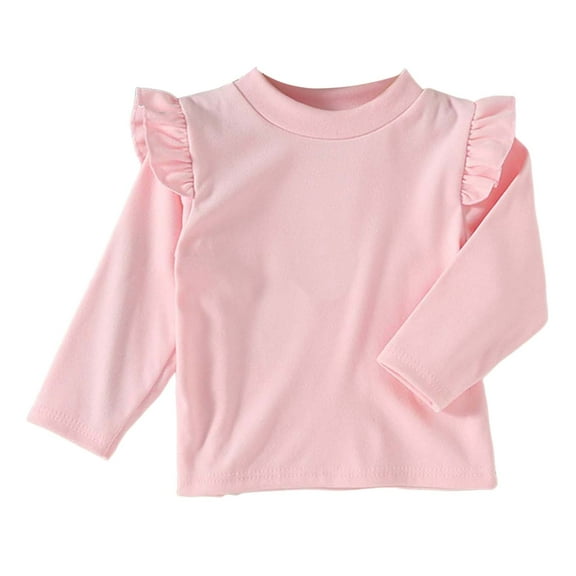 yocbz Long Sleeve Shirts for Kid Girls Long Sleeve Shirts Casual Crewneck Fall Fashion Tops Basic Tees K,Size for 18-24 Months