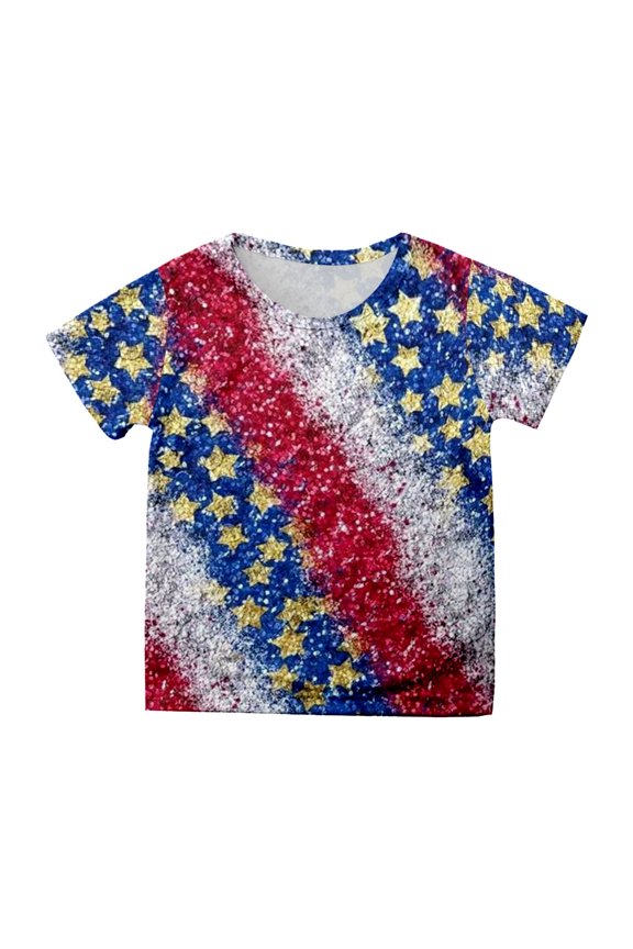 Toddler Girl Tshirts Toddler Girl Shirts Toddler Girls 4th of July T-Shirt Bowknot Patriotic USA 250 American Flag Independence Day Top Navy,2-3 Years