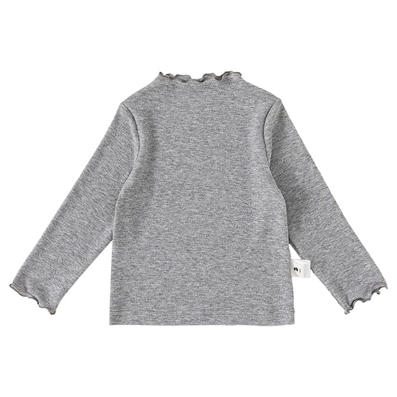 yocbz Toddler Girls' Long Sleeve Tees Baby Girls' Long Sleeve Ribbed Top Girls’Long Sleeve Shirt for Infant Toddler Little and Big Girls Grey,5-6 Years