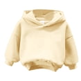 thumbnail image 1 of yocbz Toddler Lightweight Hoodie Sweatshirt, Kids Boys Girls Sports Long Sleeve Pullover Tops Light Yellow,1-2 Years, 1 of 4