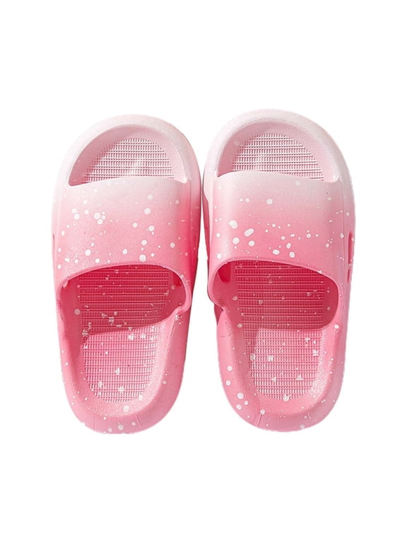 Toddler Slides Kids Sandals Shower Shoes for Non Slip Bath Slippers Shower Sandals Pink,US 13