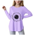 thumbnail image 1 of yocbz Toddler T Shirts Girls Kids Girls Shirts Tee, Crew Neck Cute Print 2025 Long Sleeve Casual Loose Tops for Child Girls Purple,Size for 9-10 Years, 1 of 4