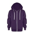 thumbnail image 1 of yocbz Top Kids Sleeve Hoodie Solid Jackets Boys Long Color Up Sweatshirt Girls Zip Boys Girls Winter Coats Outerwear Dark Purple,4-5 Years, 1 of 5