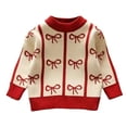 thumbnail image 1 of yocbz Ugly Christmas Sweater Toddler Girl Kids Boys Girls Christmas Sweater Children's Winter Christmas Printed Pullover Sweater Round Neck Long Sleeve Knit Tops Light Yellow,Size for 5-6 Years, 1 of 8