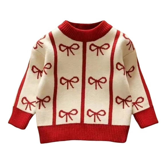yocbz Ugly Christmas Sweater Toddler Girl Kids Boys Girls Christmas Sweater Children's Winter Christmas Printed Pullover Sweater Round Neck Long Sleeve Knit Tops Light Yellow,Size for 5-6 Years