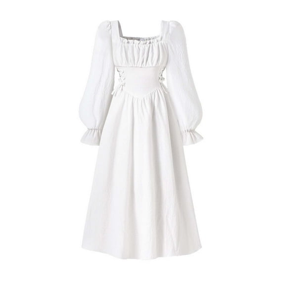 yocbz Uniform Dress Girls Baby Girl Flower Dress Fall Winter, Tutu Tulle Princess Wedding Birthday Party Dresses for Newborn Girls White,Size for 9-10 Years