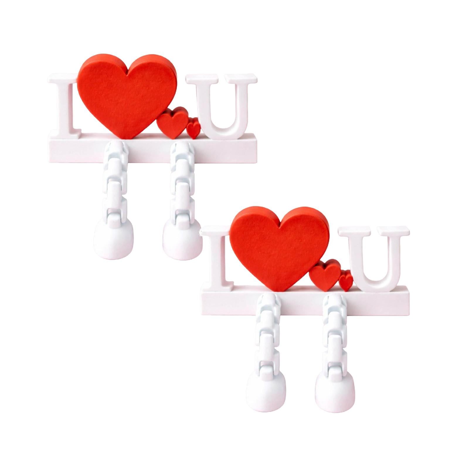 yocbz Valentine Figurine Set, Articulated Heart Sculpture Figure with ...
