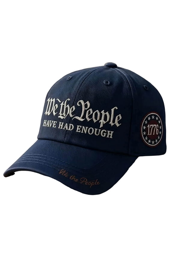 We The People Hat Have Had Enough Baseball Cap,1776 Star Badge Hat for Men Women, 250th Anniversary USA Caps ( Navy )