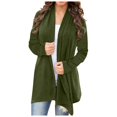 thumbnail image 1 of yocbz Womens Cardigans Lightweight Women Cardigan Open Front Lightweight Cardigan Ruffles Knit Cardigan Green,Size for M, 1 of 4