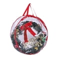 thumbnail image 1 of yocbz Wreath Storage Bag, 35.9" X 7.87" Clear Everyday Bag, Christmas Wreath Storage Container with Zippered and Reinforced Handle, Protect Your Holiday Wreath from Dust, Insects, and Moisture,Large, 1 of 8