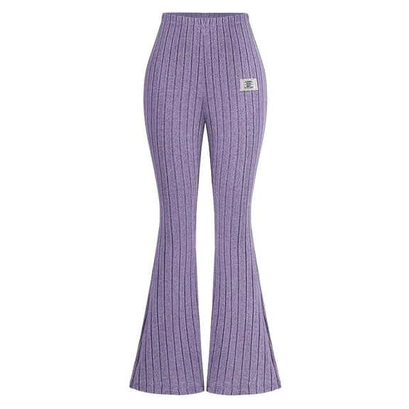 yocbz Yoga Pants Girls Flare Leggings Toddler Girl High Waisted Flare Pants Soft Casual Trousers Kids Bottoms Fashion Everyday Wear Fashionable Cute Purple,Size for 8 Years