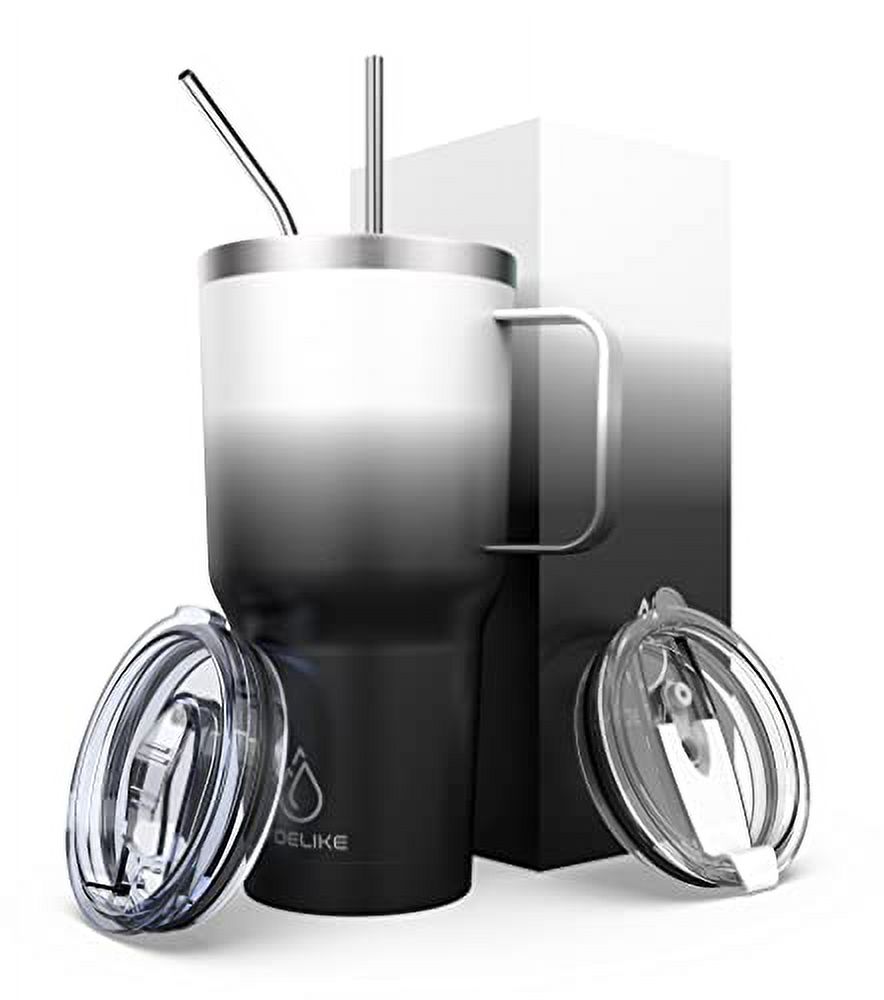 yoelike 32 oz Tumbler with Handle and Lid and Straw, Stainless 