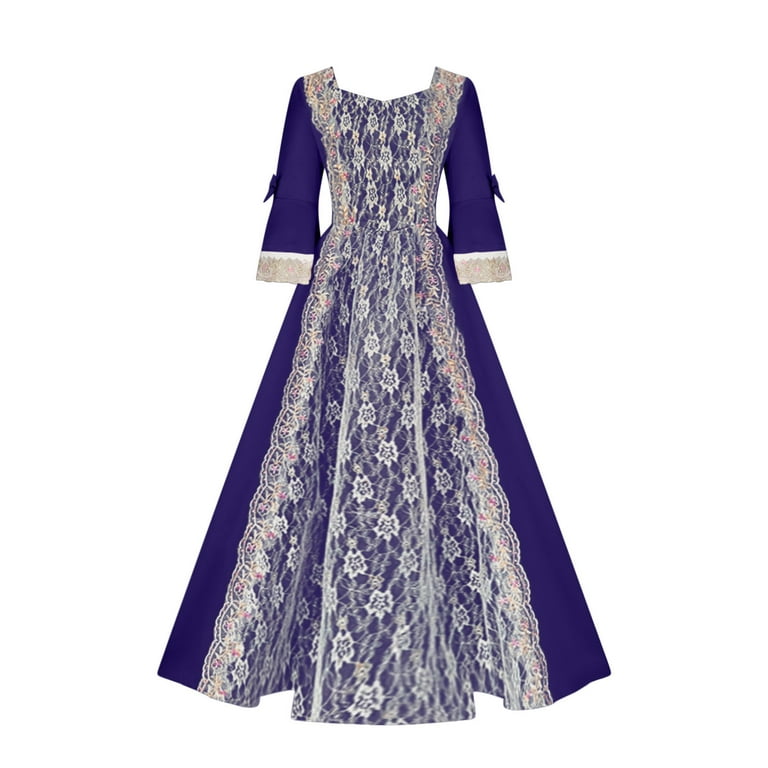 Yoeyez 18th Century Dress Victorian Wedding Guest Dress Lace Stitching Corset Ball Gown Long Satin Rococo Party Dresses Masquerade Party Dress Blue, Yoeyez 18th Century Dress Victorian Wedding Guest Dress Lace Stitching Corset Ball Gown Long Satin Rococo Party Dresses Masquerade Party Dress Blue,