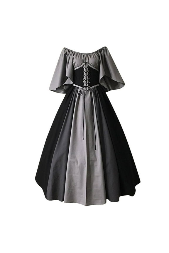 Casual Dress for womens Plus Size Halloween Costume for Womens Retro Viking Dress Casual Medieval Gown Vintage Victorian Dresses Elegant Dress Vestidos de Fiesta para Mujer Elegante