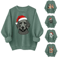 thumbnail image 1 of yoeyez Christmas T Shirts Women Xmas Cute Pet Print Pullover Tops Crewneck Lightweight Long Sleeve Sweatshirt Winter Holiday Tunics, 1 of 6