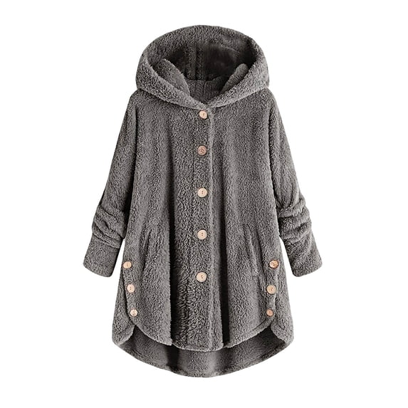 yoeyez Clearance Sale Items Fall Winter Cardigan for Women 2024 Oversized Open Front Fleece Jackets Solid Fuzzy Buttons Teddy Coats Outwear With Pockets