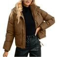 thumbnail image 1 of yoeyez Clearance Winter Coat for Woman Hooded Quilted Mid-Length Puffer Jacket Padded Warm Thickened Down Jacket Lightweight Zip Up Casual Parka Coat, 1 of 4