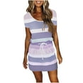 thumbnail image 1 of yoeyez Cocktail Dresses for Women Short Summer Dresses for Women 2024 Striped Print Mini Dress Sleeveless T Shirt Dresses Casual Sundress Prime and Day Deals Today 2024, 1 of 5