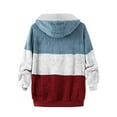 thumbnail image 1 of yoeyez Color Block Winter Coats for Womens Fleece Jacket Zipper Fuzzy Hooded Sweatshirt Long Sleeve Warm Outerwear Coats Jackets for Women Chaquetas de Mujer de Vestir, 1 of 5
