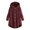thumbnail image 1 of yoeyez Cyber And Monday Fall Winter Cardigan for Women 2025 Oversized Open Front Fleece Jackets Solid Fuzzy Buttons Teddy Coats Outwear With Pockets, 1 of 3