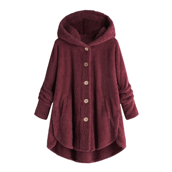 yoeyez Cyber And Monday Fall Winter Cardigan for Women 2025 Oversized Open Front Fleece Jackets Solid Fuzzy Buttons Teddy Coats Outwear With Pockets