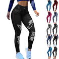 thumbnail image 1 of yoeyez Faux Denim Leggings for Women No Front Seam Casual Butt Lifting Jean Pants Utility Dressy Everyday Soft Ladies Slimming Athletic Leggings Black,S, 1 of 6