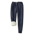 thumbnail image 1 of yoeyez Fleece Lined Pants Women with Pockets Winter Warm Sherpa Sweatpants High Waisted Yoga Pants Athletic Active Jogger Snow Pants Navy M, 1 of 6