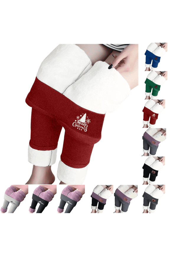 Fleece Lined Winter Tights Women Thermal Thick Warm Leggings Soft High Waisted Tummy Control Yoga Pants