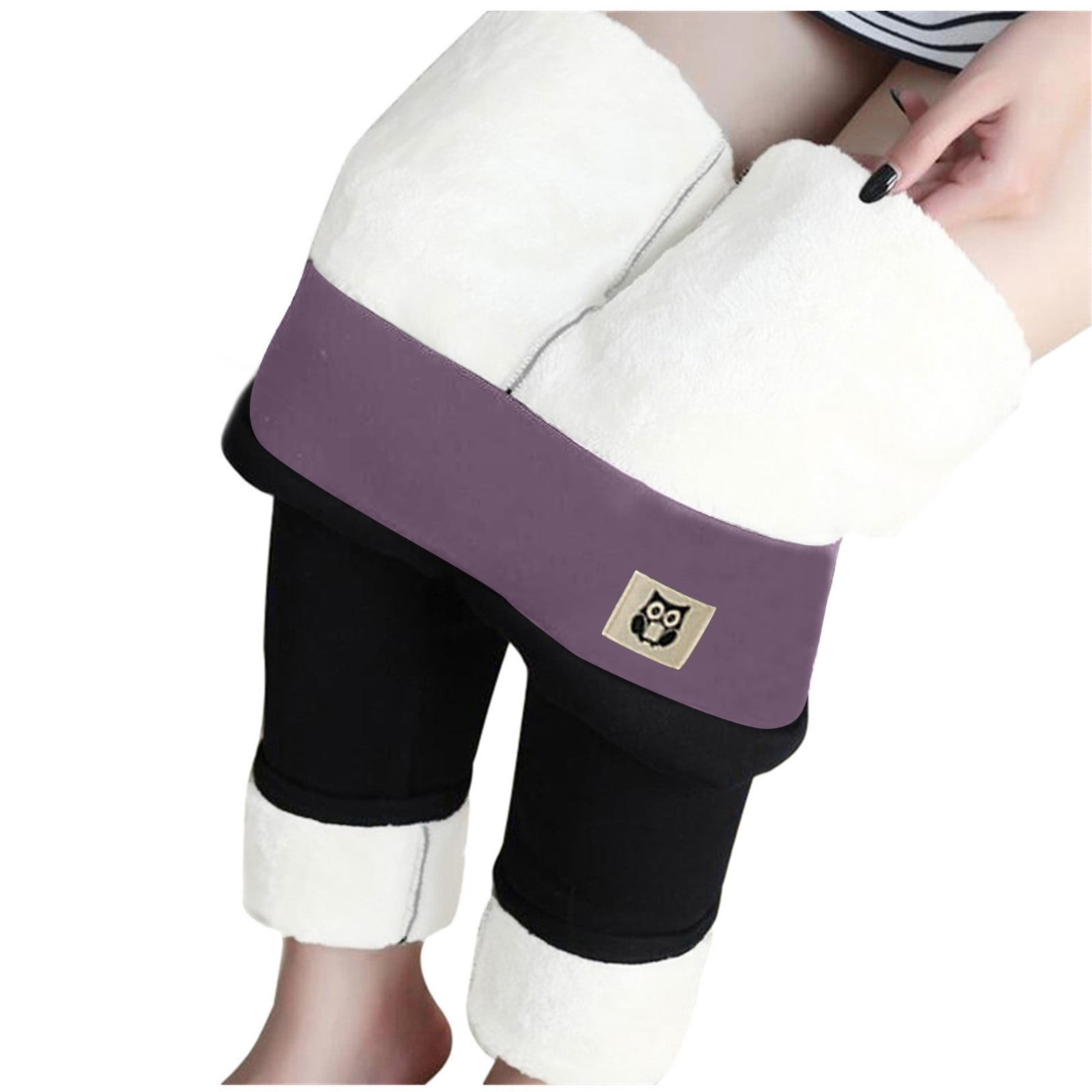yoeyez Fleece Winter Leggings for Women Thermal Super Thick Plus Size Tight Pants In Cold Weather Trousers