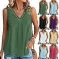 thumbnail image 1 of yoeyez Flowy Tank Tops for Women,Eyelet Summer Sleeveless Tops Ladies Round Neck Basic T-Shirts Casual Loose Fit Tunic 2025 Black,L, 1 of 7