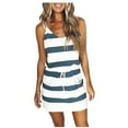 thumbnail image 1 of yoeyez Formal Dresses for Women Plus Size Women Summer Dresses with Pockets Striped T Shirt Dress Sleeveless Drawstring Dress Casual Tie Waist Sundress Sale Items Clearance Today, 1 of 7