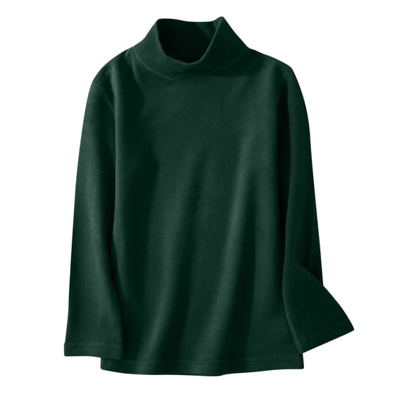 yoeyez Girls Boys Long Sleeve Basic Shirts High Neck Candy Color Pullovers Tops Lightweight Loose Fitted Soft T-shirts for Children Spring Clothes Red 4-5 Years