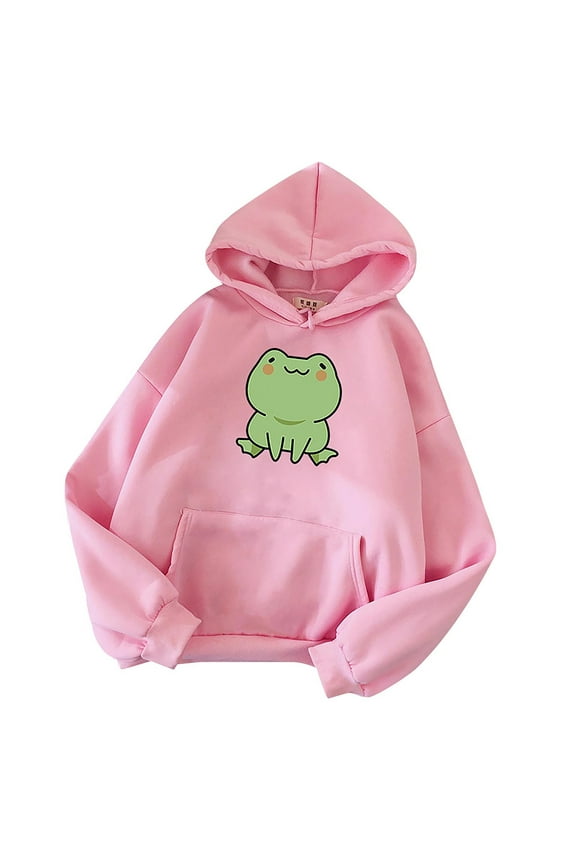 Graphic Hoodies for Women Casual Long Sleeve Hooded Sweatshirts Teen Girls Cute Heart Print Sweatshirt Pullover with Pockets Pink 3XL