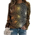 thumbnail image 1 of yoeyez Halloween Sweaters For Women 2024 Long Sleeve Crewneck Lightweight Top Vintage Sun Graphic Hippy Clothing, 1 of 4