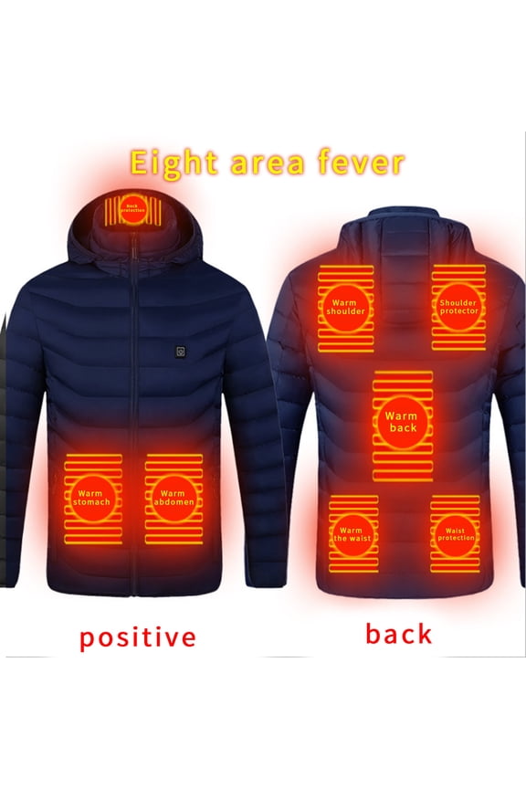 Heated Jackets Women 3Xl,Plus Size Hooded Heated Coat Windproof Thermal Warm Jackets Usb Charging Electric Body Warmer Blue 4Xl
