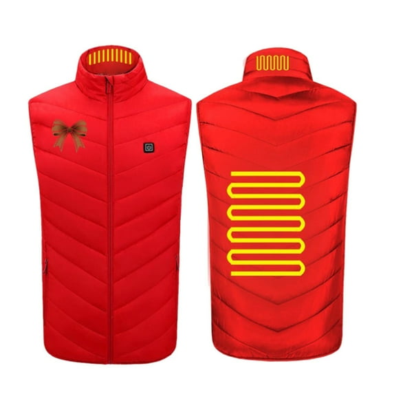 yoeyez Heated Jackets for Men Women,Plus Size Stand Collar Heated Vest Windproof Thermal Warm Vest Usb Charging Electric Body Warmer Red 4XL