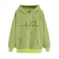 thumbnail image 1 of yoeyez Hoodie for Girl Heart Print Long Sleeve Sweatshirts Hooded Cute Graphic Pullover Tops With Pockets Teen Girls Fall Winter Clothes Womens Hoodies Zip Up Clearance Green L, 1 of 5