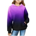 thumbnail image 1 of yoeyez Hoodies for Teen Girls Waffle Knit Preppy Hooded Sweatshirts Casual Long Sleeve Pullover Tops for Girls Solid Color Classic Sweatshirt with Pockets Black 7-8 Years, 1 of 4