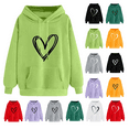 thumbnail image 1 of yoeyez Hoodies for Teen Girls Y2K Fashion Plus Size Long Sleeve Sweatshirts Drawstring Casual Hooded Pullover Tops Green,S, 1 of 6