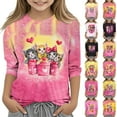 thumbnail image 1 of yoeyez Kids Valentine Shirt Trendy Cute Hearts Graphic Sweatshirts Crewneck Long Sleeve T-shirts Casual Valentines Gifts Pullover Tops Pink,14 Years, 1 of 7