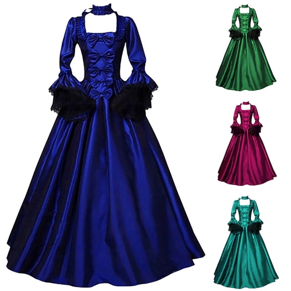 yoeyez Medieval Dress for Women Gothic Steampunk Dresses for Women Victorian Queen Ball Gown Masquerade Dress Party Dresses