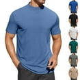 thumbnail image 1 of yoeyez Men Mock Neck T Shirts Short Sleeve Turtleneck Undershirt Pullover Basic Tops Soft Lightweight Casual Tee Shirts for Men Gray,M, 1 of 7
